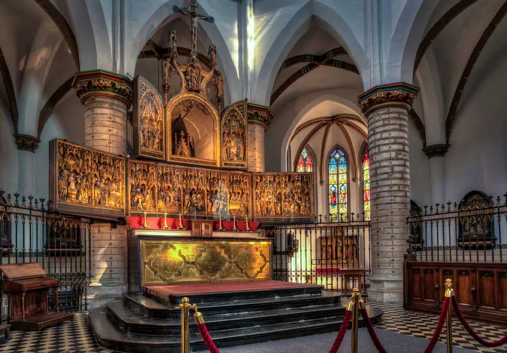 Retable in the Church of St Dipna in Geel, Belgium