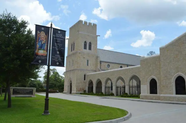 Exterior view of the Cathedral of Our Lady of Walsingham in Houston, Texas