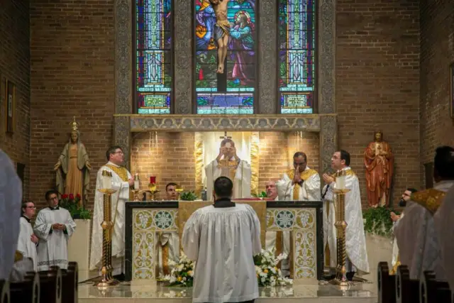 Bishop Strickland celebrating Mass at the Cathedral of the Immaculate Conception in Tyler, Texas
