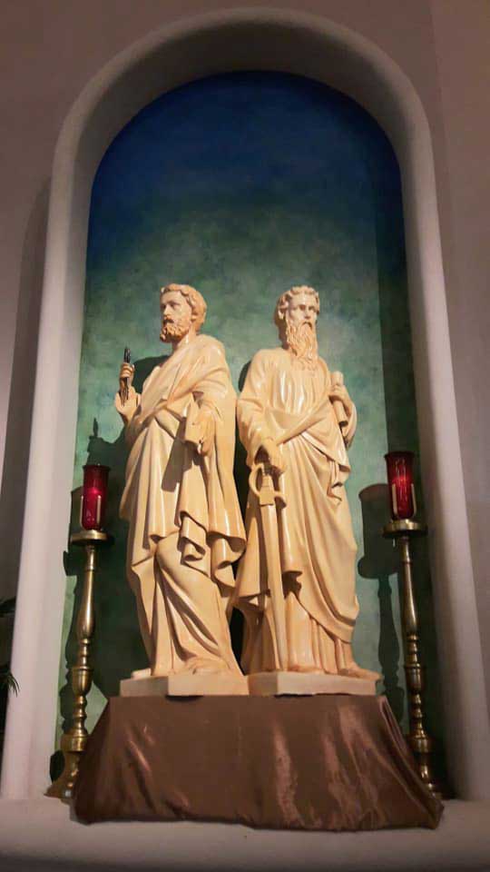 Statues of Sts Peter & Paul in the Chapel of St Paul Tyler, Texas