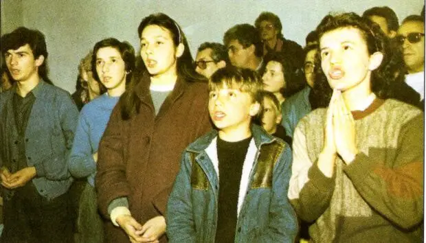 The children of Medjugorje during an apparition