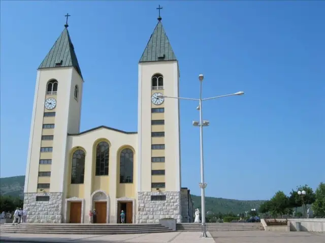 Front of Saint James Church in Medjugorje